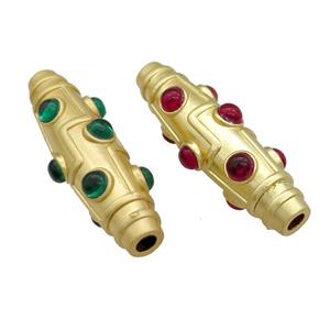 Copper Rice Beads Large Hole Unfade Gold Plated Mixed, approx 17-60mm, 5mm hole [FD13711]