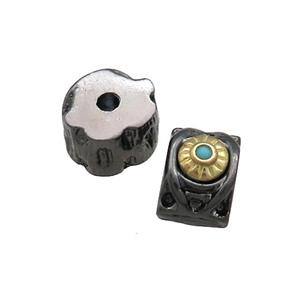 Tibetan Style Copper Tube Beads Black Plated, approx 10mm [FD13716]