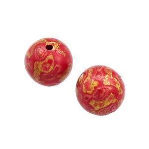 Wood Beads Red Painted Smooth Round, approx 9mm dia [FD13786]