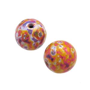 Wood Beads Multicolor Painted Smooth Round, approx 11mm dia [FD13789]