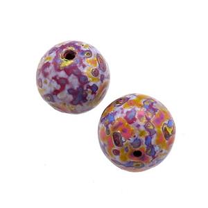 Wood Beads Multicolor Painted Smooth Round, approx 11mm dia [FD13790]