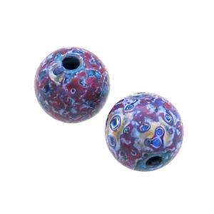 Wood Beads Purple Blue Painted Smooth Round, approx 10-11mm dia [FD13796]