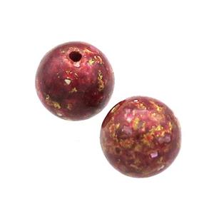Wood Beads DarkRed Painted Smooth Round, approx 10-11mm dia [FD13798]
