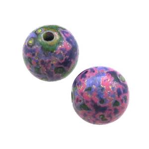 Wood Beads Multicolor Painted Smooth Round, approx 12-13mm dia [FD13802]