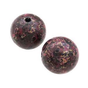 Wood Beads Fuchsia Painted Smooth Round, approx 14-16mm dia [FD13811]