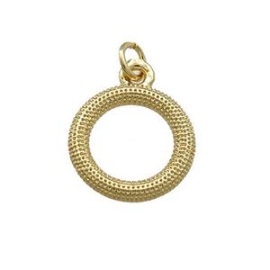 Copper Circle Pendant 18K Gold Plated, approx 11mm [FD13857]