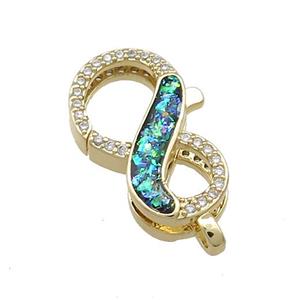 Copper Lobster Clasp Pave Fire Opal Zircon 18K Gold, approx 13.5-23mm [FD13922]