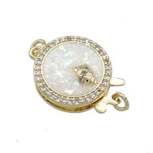 Copper Slide Clasp Pave Fire Opal Zircon Snail 18K Gold, approx 14mm [FD13934]