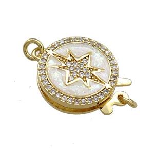 Copper Slide Clasp Pave Fire Opal Zircon Northstar 18K Gold, approx 14mm [FD13938]