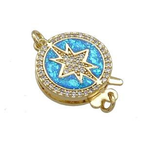 Copper Slide Clasp Pave Fire Opal Zircon Northstar 18K Gold, approx 14mm [FD13939]