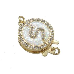 Copper Slide Clasp Pave Fire Opal Zircon Snake 18K Gold, approx 14mm [FD13940]