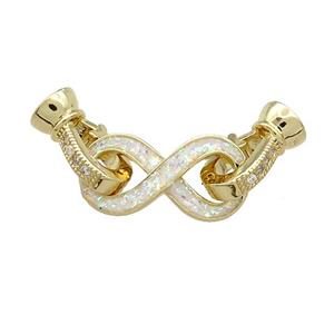Copper Clasp Pave Fire Opal Zircon Infinity 18K Gold, approx 10-20mm, 7-14mm [FD13942]