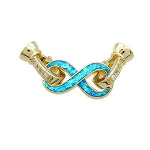 Copper Clasp Pave Fire Opal Zircon Infinity 18K Gold, approx 10-20mm, 7-14mm [FD13943]