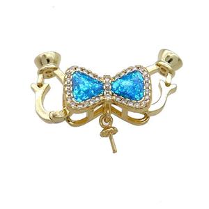 Copper Clasp Pave Fire Opal Zircon Knot 18K Gold, approx 9-16mm, 8-13mm [FD13944]