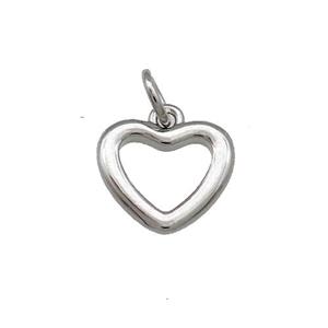 Copper Heart Pendant Platinum Plated, approx 11mm [FD13985]