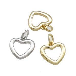 Copper Lock Pendant Heart Mixed, approx 11mm [FD13987]