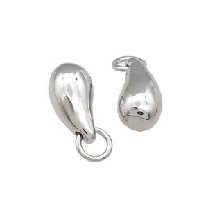 Copper Teardrop Pendant Platinum Plated, approx 6-12mm [FD13988]