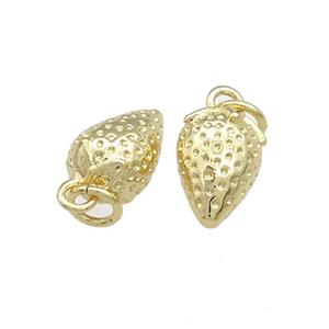 Copper Strawberry Pendant Gold Plated, approx 7-11mm [FD13994]