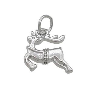 Copper Reindeer Charms Pendant Christmas Platinum Plated, approx 10-11mm [FD13999]