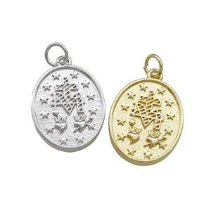 Copper Medallion Charms Pendant Oval Mixed, approx 14-18mm [FD14013]