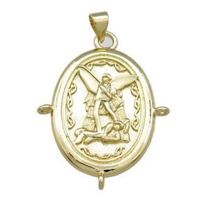 Copper Fairy Charms Pendant Oval Gold Plated, approx 20-28mm [FD14018]