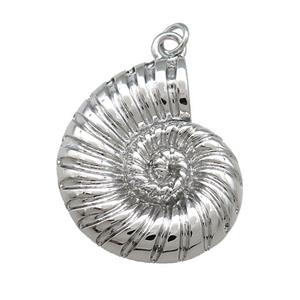 Copper Ammonite Charms Pendant Shell Platinum Plated, approx 25-30mm [FD14027]