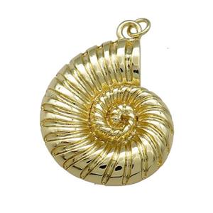 Copper Ammonite Charms Pendant Shell Gold Plated, approx 25-30mm [FD14028]