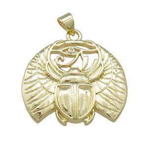 Copper Beetle Pendant Insect Charms Gold Plated, approx 23-27mm [FD14030]