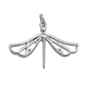 Copper Dragonfly Pendant Platinum Plated, approx 17-27mm [FD14031]
