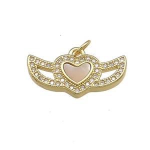 Copper Eyemask Pendant Pave Shell Zircon 18K Gold Plated, approx 10-20mm [FD14500]