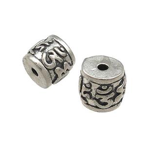 Tibetan Style Copper Tube Beads Buddhist Antique Silver, approx 10mm [FD14635]