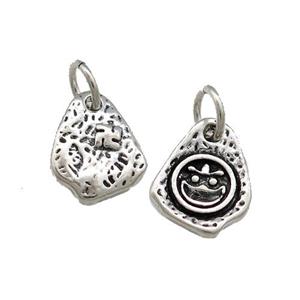 Tibetan Style Copper Slice Pendant Buddhist Antique Silver, approx 10-13mm [FD14647]