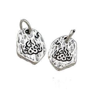 Tibetan Style Copper Slice Pendant Antique Silver, approx 11-14.5mm [FD14648]