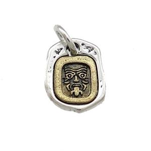 Tibetan Style Copper Pendant Chinese Mythical Beasts Totem Antique Silver Bronze, approx 10-12.5mm [FD14655]