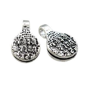 Tibetan Style Mala Counter Buddhist Clip Copper Pendant Antique Silver, approx 14-21mm [FD14692]