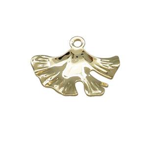 Copper Maple Leaf Pendant Hammered Gold Plated, approx 14-21mm [FD14694]