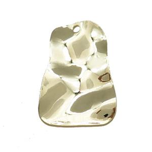 Copper Slice Pendant Hammered Gold Plated, approx 15-22mm [FD14696]