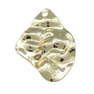 Copper Slice Pendant Hammered Gold Plated, approx 27-37mm [FD14699]