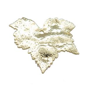 Copper Maple Leaf Pendant Hammered Gold Plated, approx 26mm [FD14700]