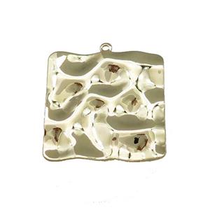 Copper Square Pendant Hammered Gold Plated, approx 26mm [FD14703]
