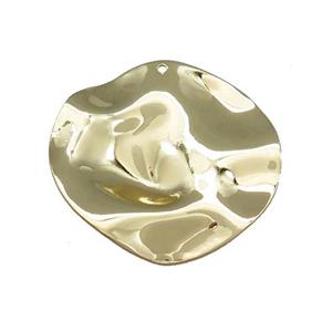 Copper Slice Pendant Hammered Gold Plated, approx 34mm [FD14704]