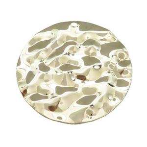 Copper Circle Pendant Hammered Gold Plated, approx 45mm [FD14708]