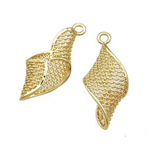Copper Pendant Hollow 18K Gold Plated, approx 17-34mm [FD14735]