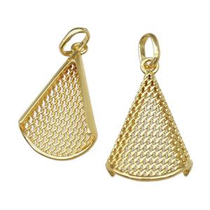 Copper Pendant Hollow 18K Gold Plated, approx 22-35mm [FD14738]