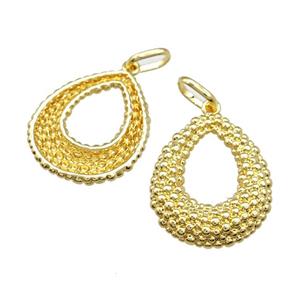 Copper Teardrop Pendant 18K Gold Plated, approx 32-40mm [FD14741]