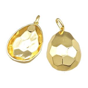 Copper Teardrop Pendant 18K Gold Plated, approx 30-40mm [FD14749]