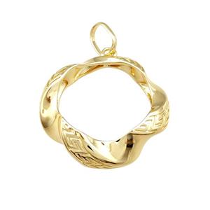 Copper Circle Pendant 18K Gold Plated, approx 40mm [FD14752]