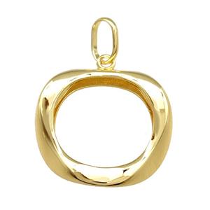 Copper Circle Pendant 18K Gold Plated, approx 35mm [FD14753]
