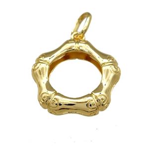 Copper Hexagon Pendant 18K Gold Plated, approx 32mm [FD14754]