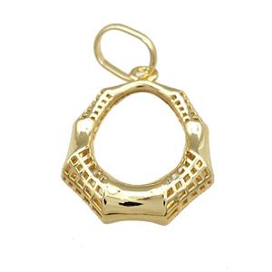 Copper Teardrop Pendant Hollow 18K Gold Plated, approx 25-30mm [FD14755]